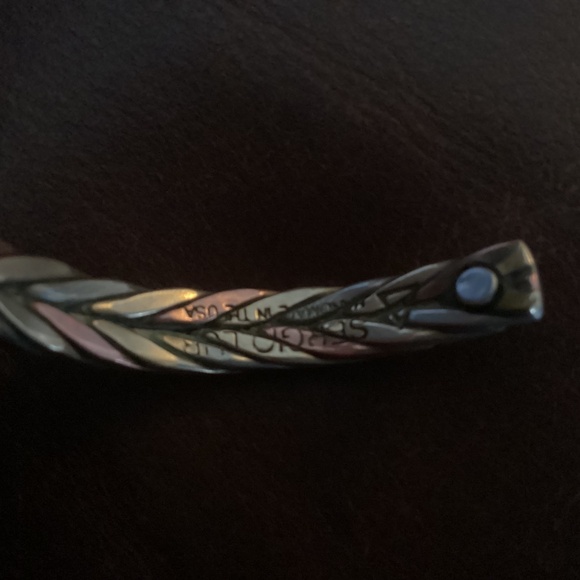 Sergio Lub Beautiful Set Of Brass Copper and Silver Bangle Cuff Bracelets - Picture 9 of 9